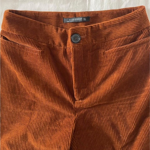 Zara Womens Brown Corduroy Pants - Picture 2 of 3